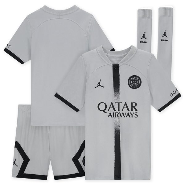 paris saint-germain away stadium kit 2022-23 – little kids with custom printing Kits Collection | Shop PSG Gear