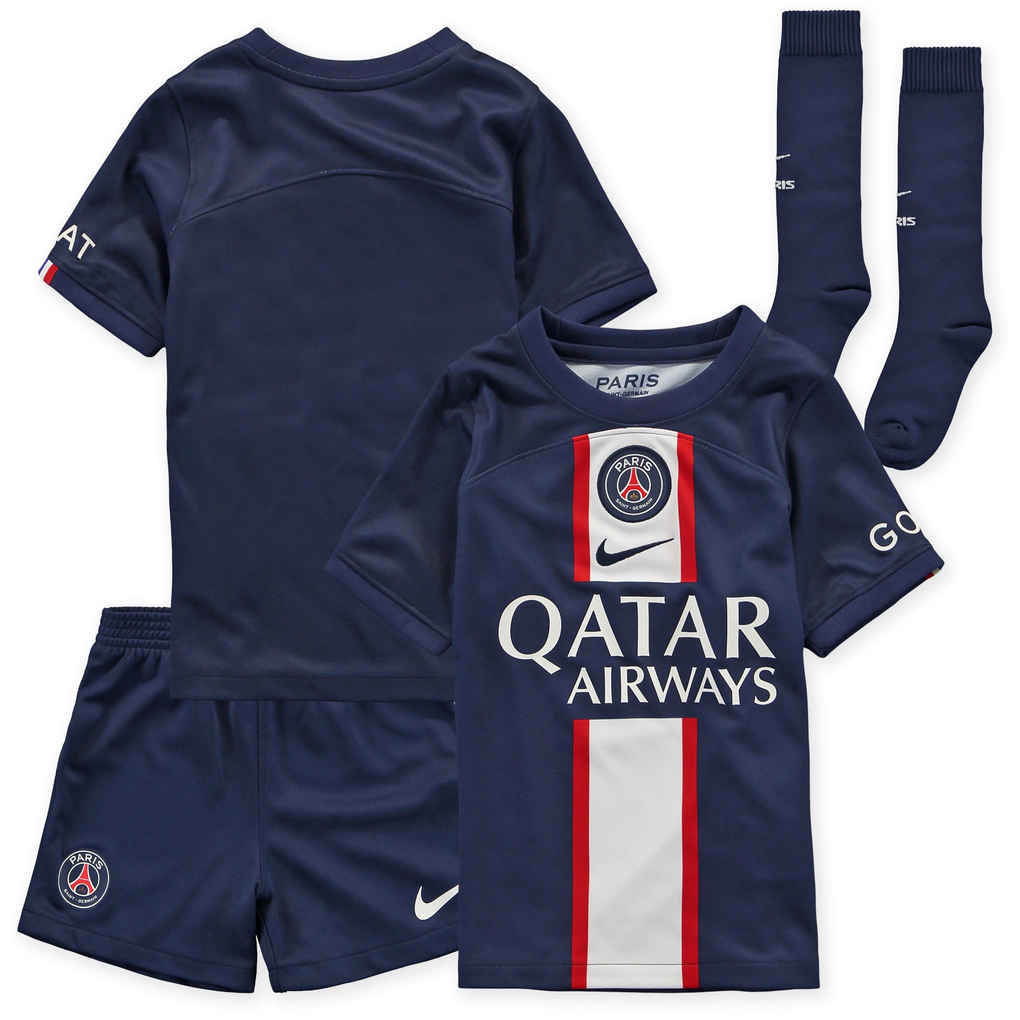 paris saint-germain home stadium kit 2022-23 – little kids with custom printing Kits Collection | Shop PSG Gear