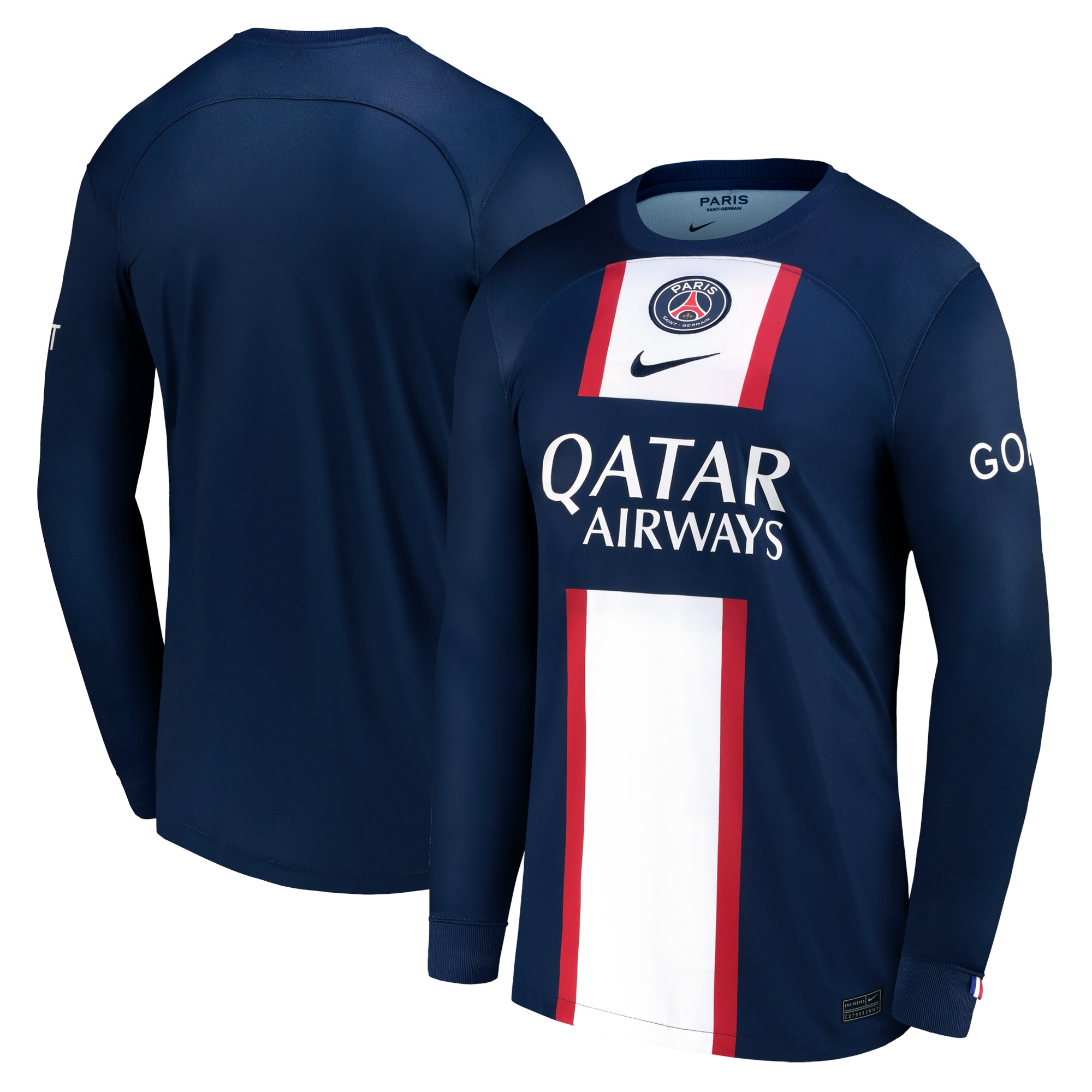 paris saint-germain home stadium shirt long sleeve 2022-23 with custom printing Kits Collection | Shop PSG Gear