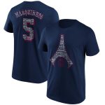 paris saint-germain marquinhos eiffel tower graphic t-shirt – navy – kids Kits Collection | Shop PSG Gear