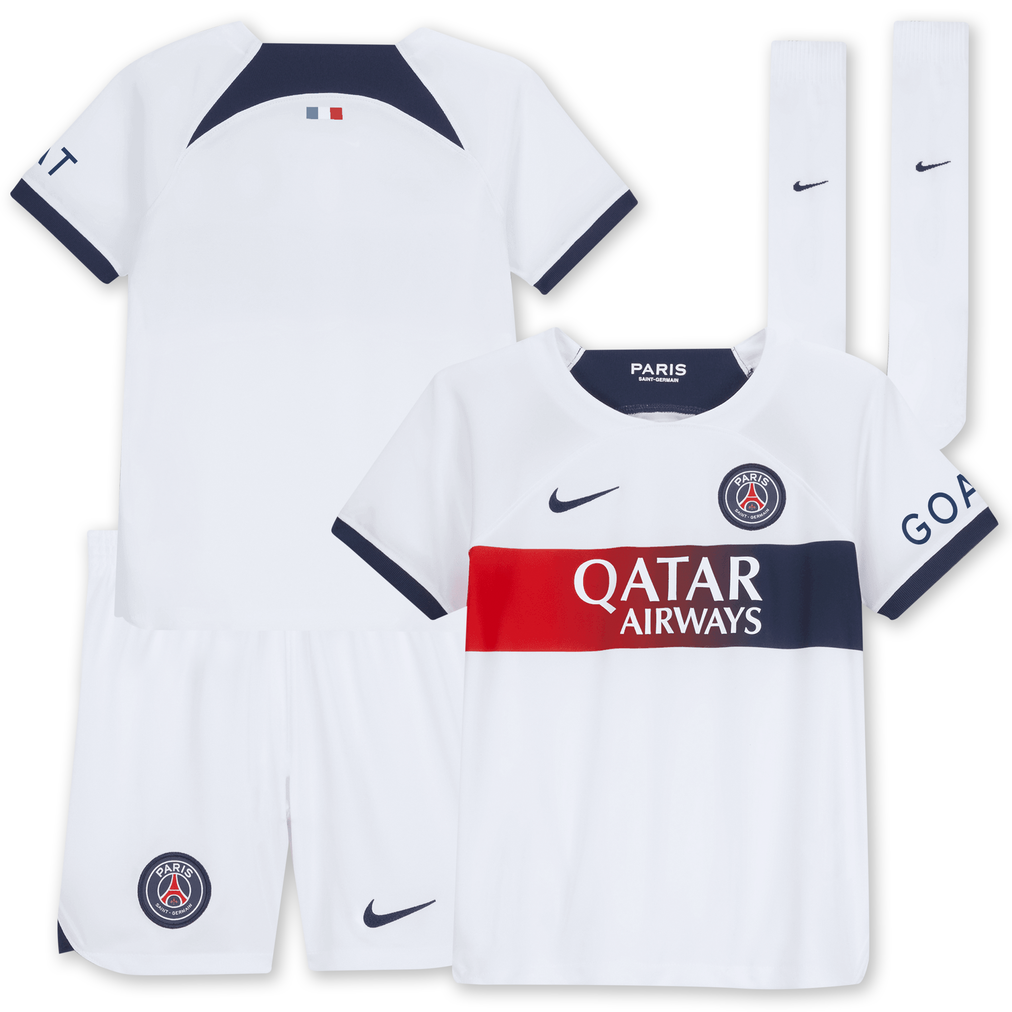 paris saint-germain nike away stadium kit 2023-24 – little kids with custom printing Kits Collection | Shop PSG Gear