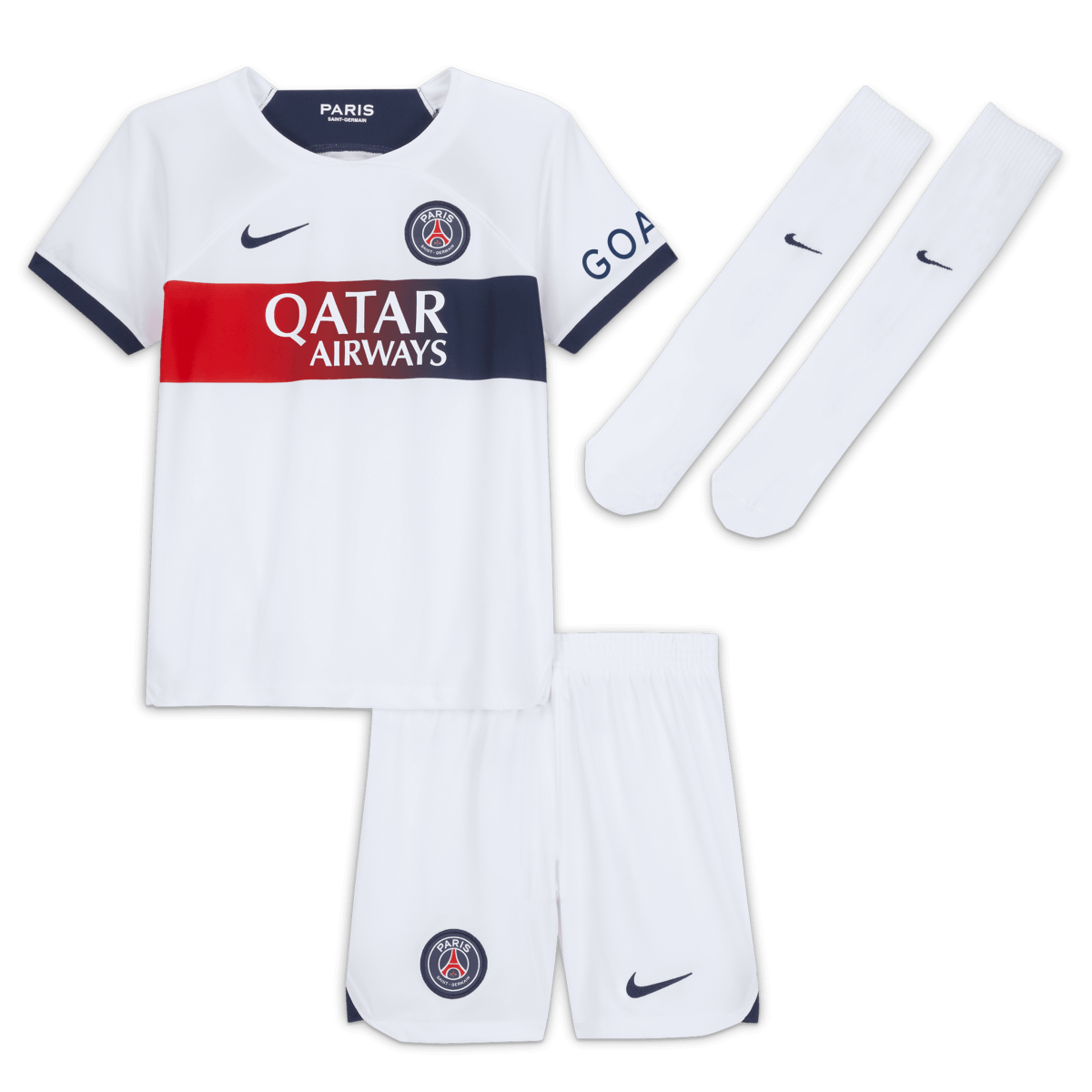 paris saint-germain nike away stadium kit 2023-24 – little kids with custom printing Kits Collection | Shop PSG Gear