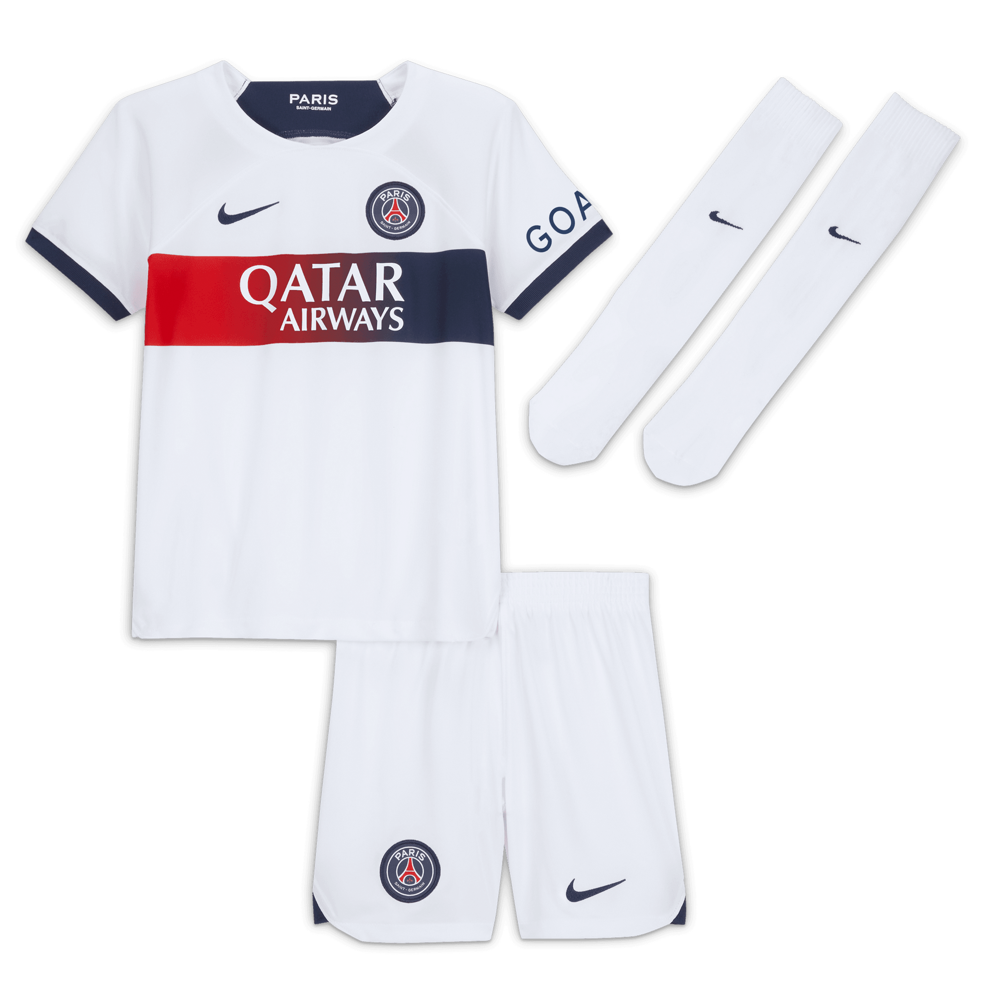paris saint-germain nike away stadium kit 2023-24 – little kids with custom printing Kits Collection | Shop PSG Gear