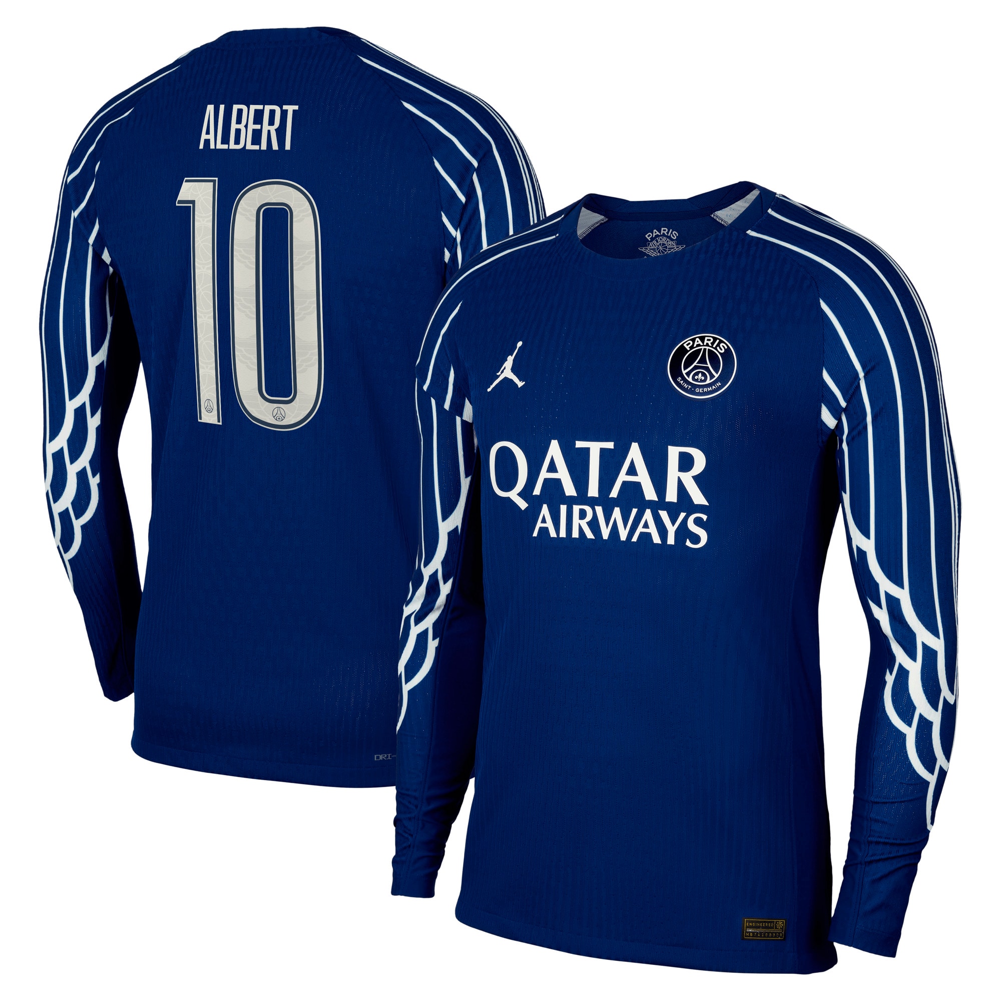 psg jordan fourth dri-fit adv match shirt 2024-25 – long sleeve – kids with albert 10 printing Kits Collection | Shop PSG Gear