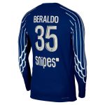 psg jordan fourth dri-fit adv match shirt 2024-25 – long sleeve – kids with beraldo 35 printing Kits Collection | Shop PSG Gear