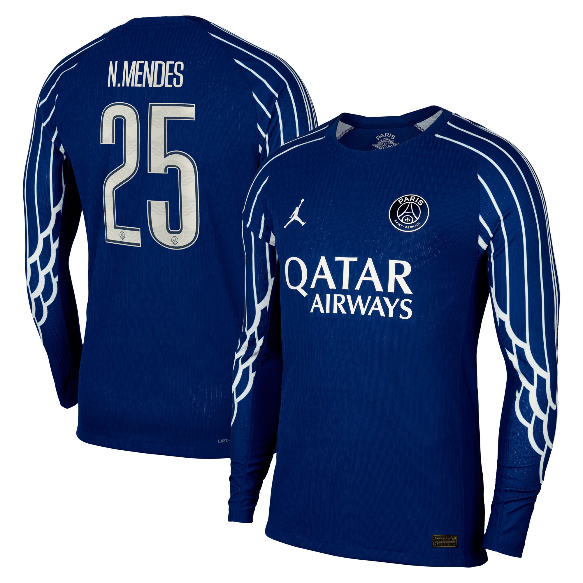 psg jordan fourth dri-fit adv match shirt 2024-25 – long sleeve – kids with cup printing n.mendes 25 Kits Collection | Shop PSG Gear