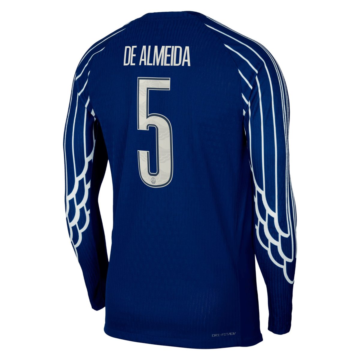 psg jordan fourth dri-fit adv match shirt 2024-25 – long sleeve – kids with de almeida 5 printing Kits Collection | Shop PSG Gear
