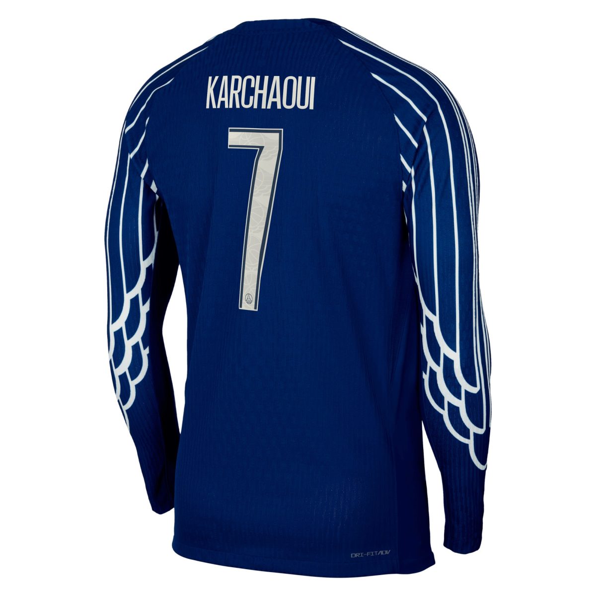 psg jordan fourth dri-fit adv match shirt 2024-25 – long sleeve – kids with karchaoui 7 printing Kits Collection | Shop PSG Gear