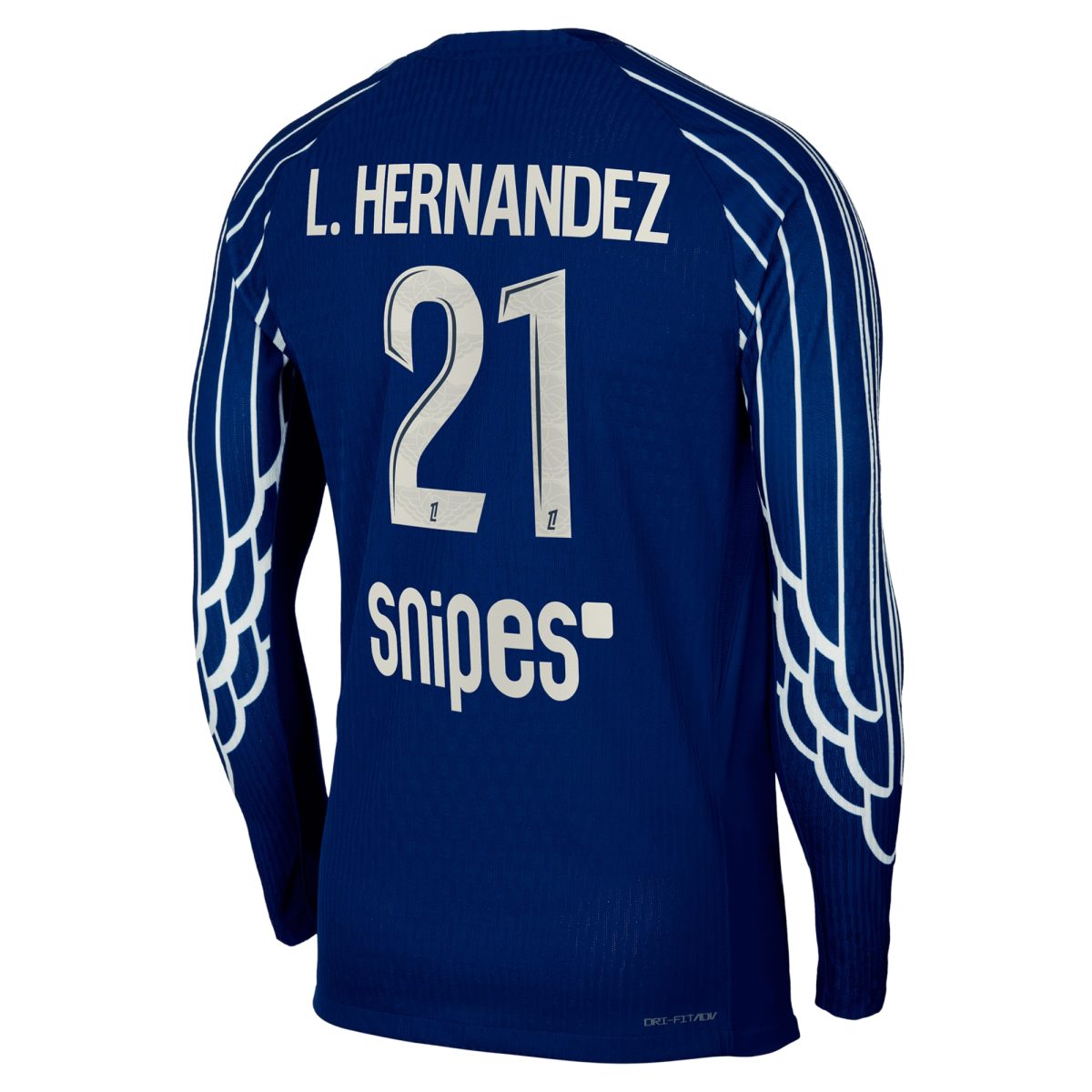psg jordan fourth dri-fit adv match shirt 2024-25 – long sleeve – kids with l.hernandez 21 printing Kits Collection | Shop PSG Gear