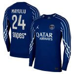 psg jordan fourth dri-fit adv match shirt 2024-25 – long sleeve – kids with mayulu 24 printing Kits Collection | Shop PSG Gear