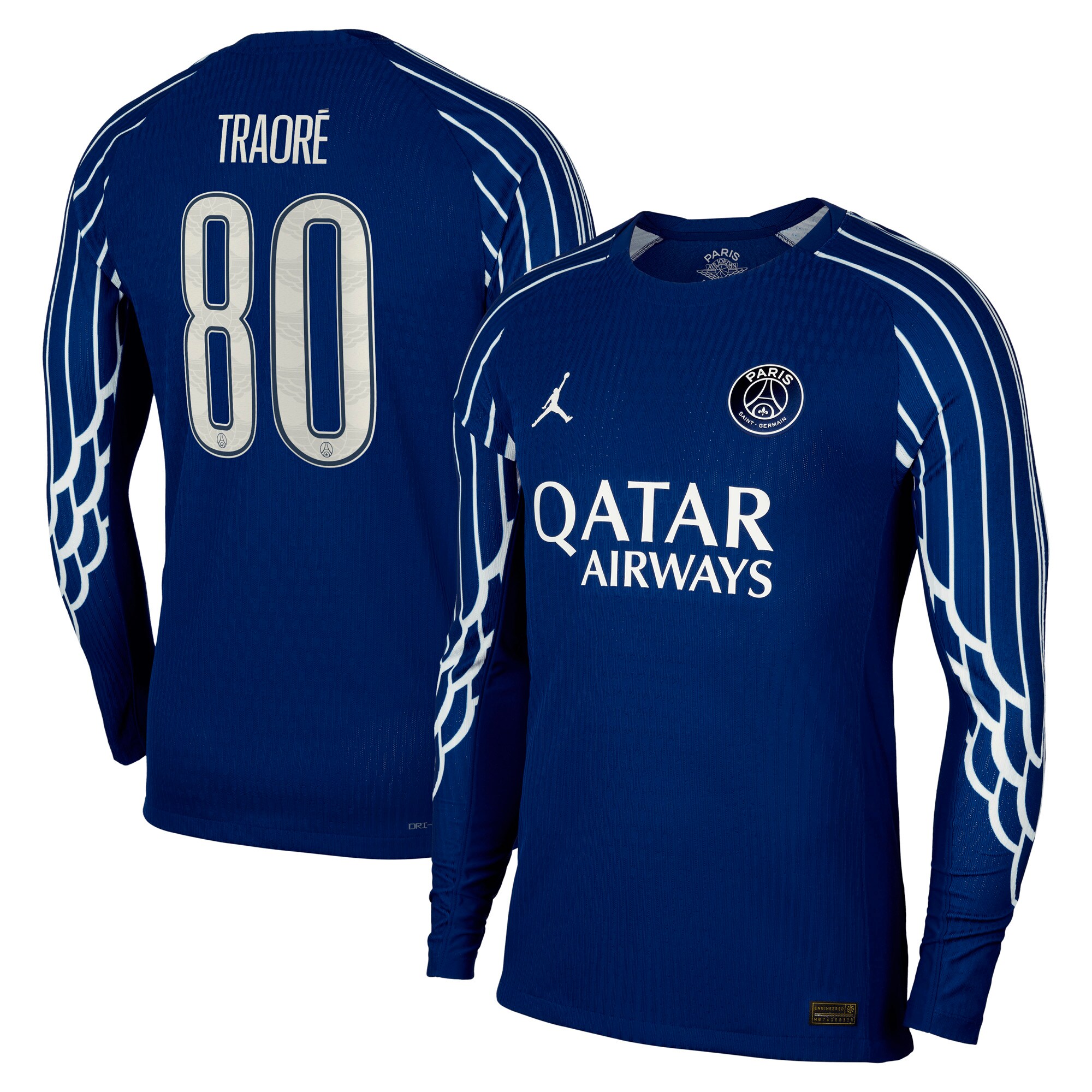psg jordan fourth dri-fit adv match shirt 2024-25 – long sleeve – kids with traore 80 printing Kits Collection | Shop PSG Gear