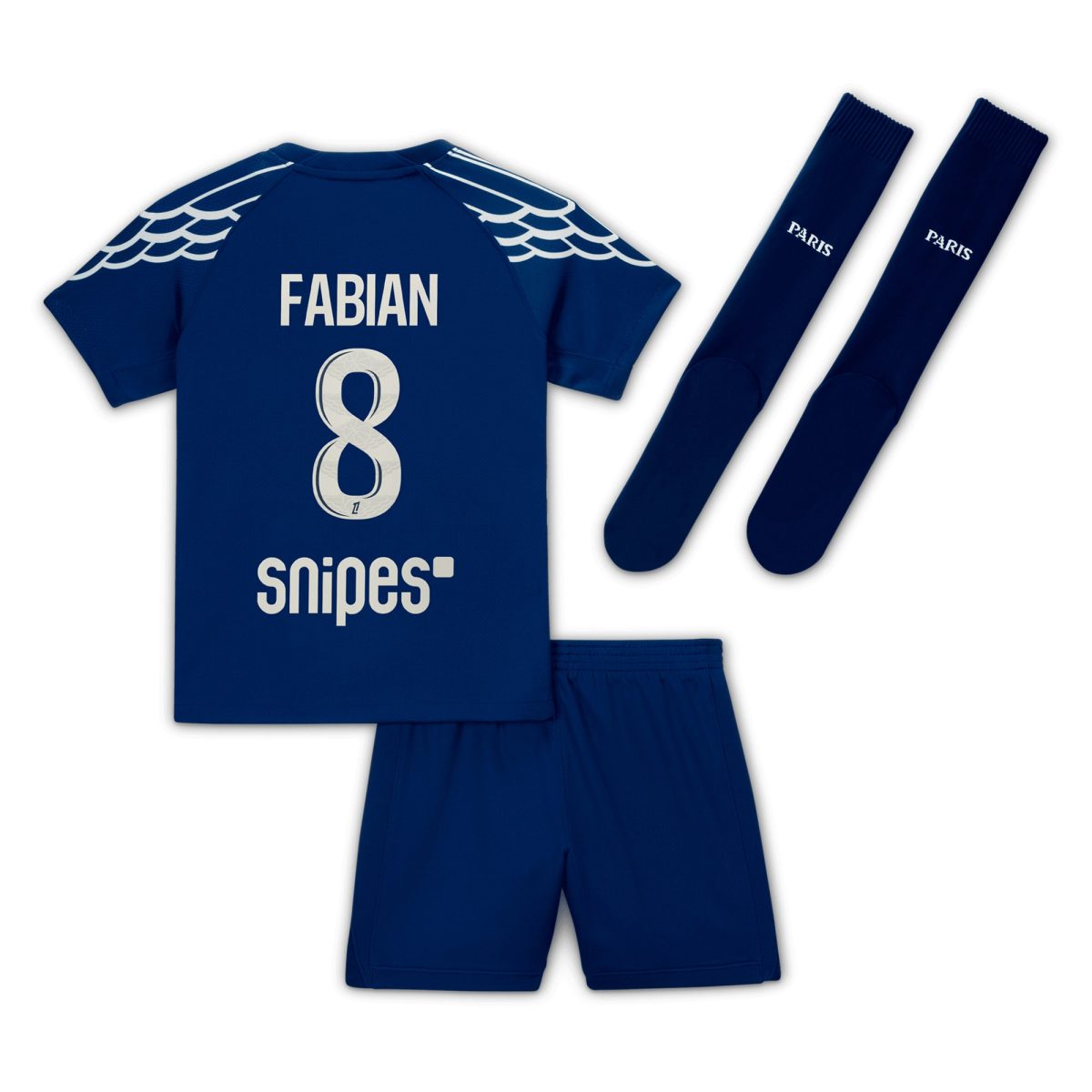 psg jordan fourth stadium kit 2024-25 – little kids with fabian 8 printing Kits Collection | Shop PSG Gear