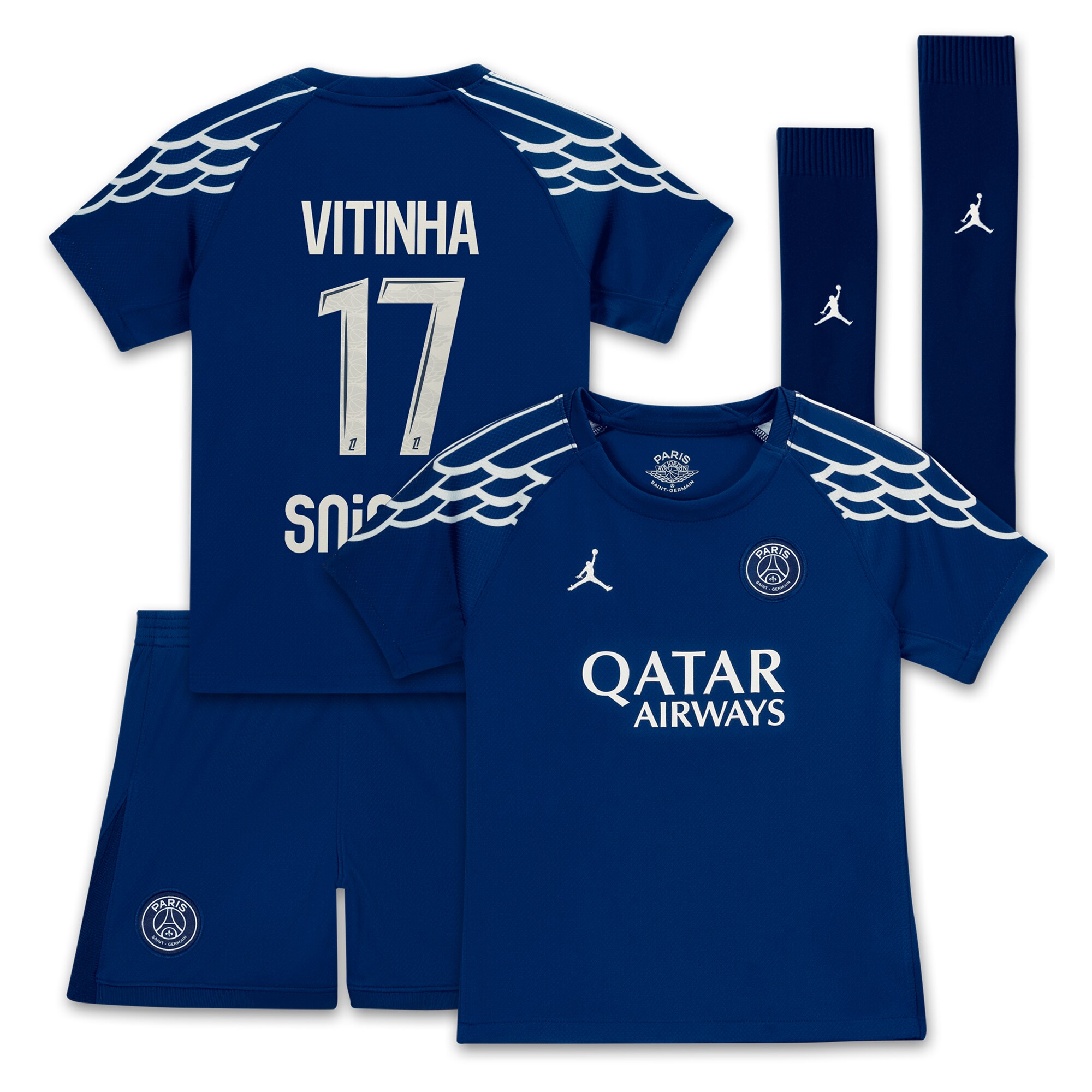 psg jordan fourth stadium kit 2024-25 – little kids with vitinha 17 printing Kits Collection | Shop PSG Gear