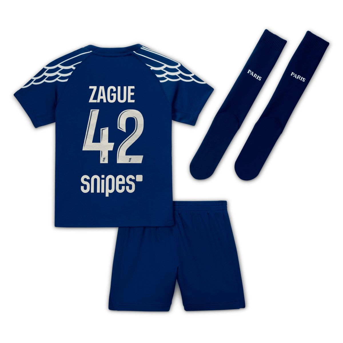 psg jordan fourth stadium kit 2024-25 – little kids with zague 42 printing Kits Collection | Shop PSG Gear