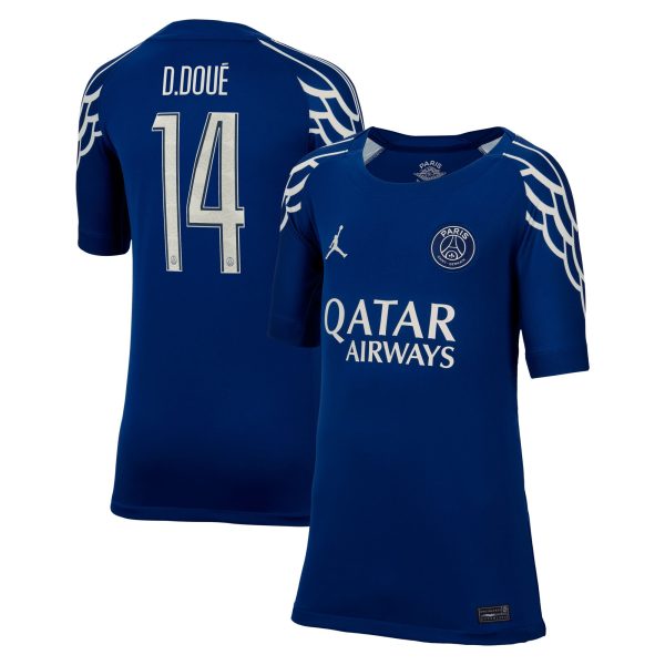 psg jordan fourth stadium shirt 2024-25 – kids with cup printing d.doue 14 Kits Collection | Shop PSG Gear