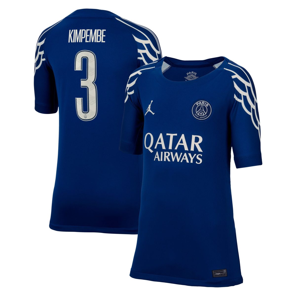 psg jordan fourth stadium shirt 2024-25 – kids with cup printing kimpembe 3 Kits Collection | Shop PSG Gear