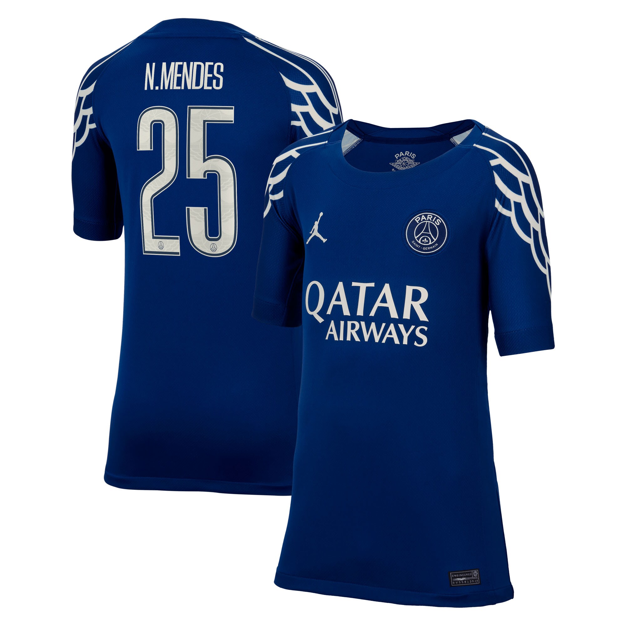 psg jordan fourth stadium shirt 2024-25 – kids with cup printing n.mendes 25 Kits Collection | Shop PSG Gear