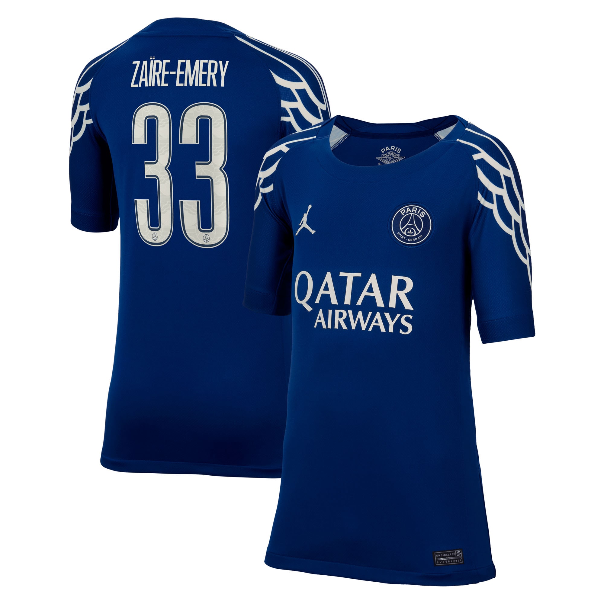 psg jordan fourth stadium shirt 2024-25 – kids with cup printing zaire-emery 33 Kits Collection | Shop PSG Gear