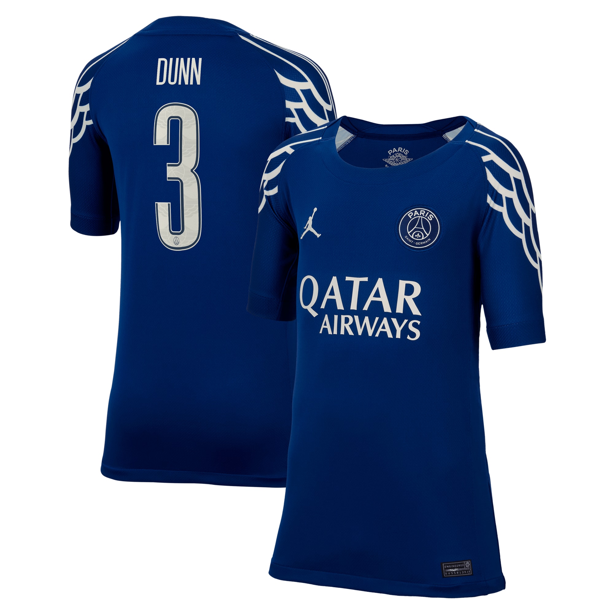 psg jordan fourth stadium shirt 2024-25 – kids with dunn 3 printing Kits Collection | Shop PSG Gear