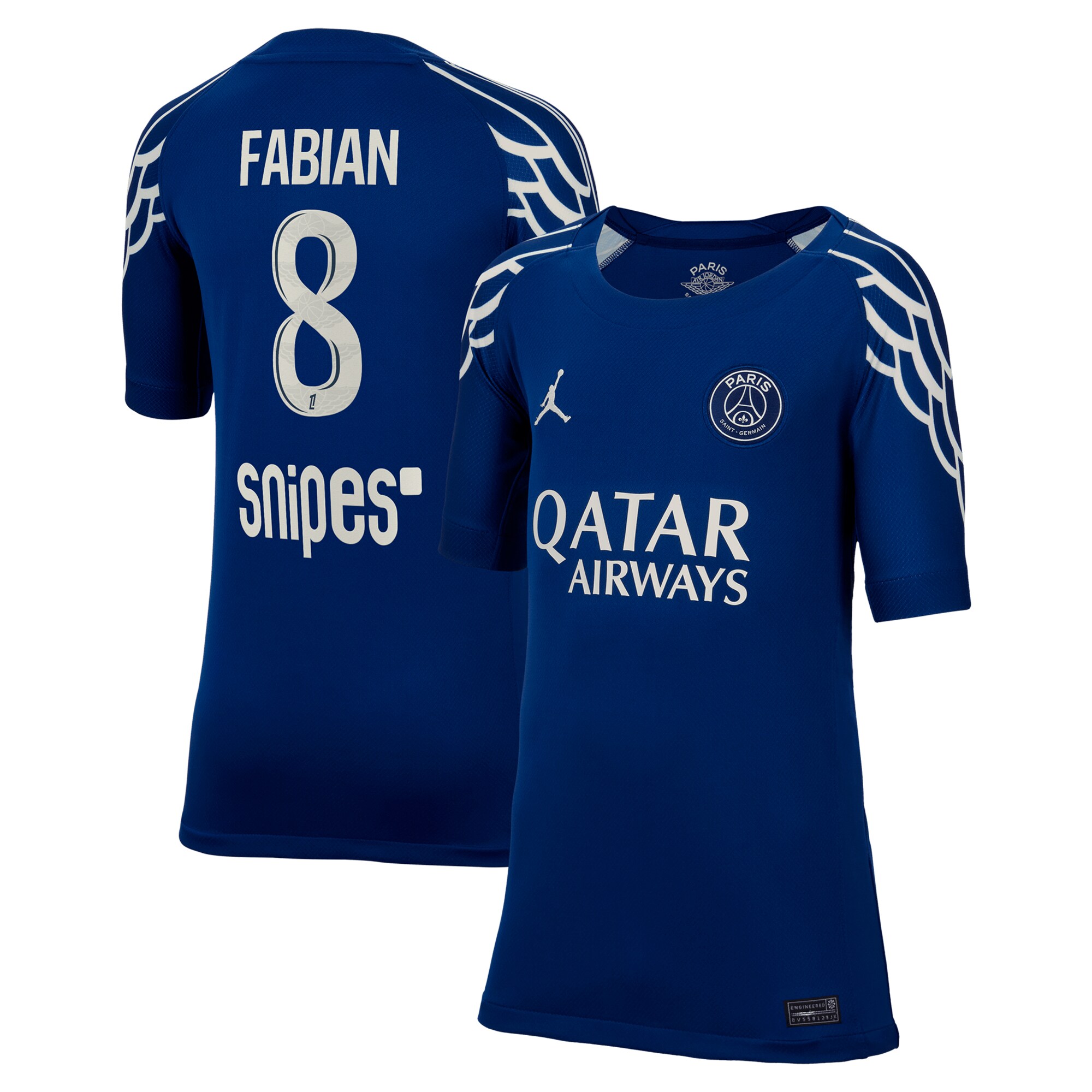 psg jordan fourth stadium shirt 2024-25 – kids with fabian 8 printing Kits Collection | Shop PSG Gear