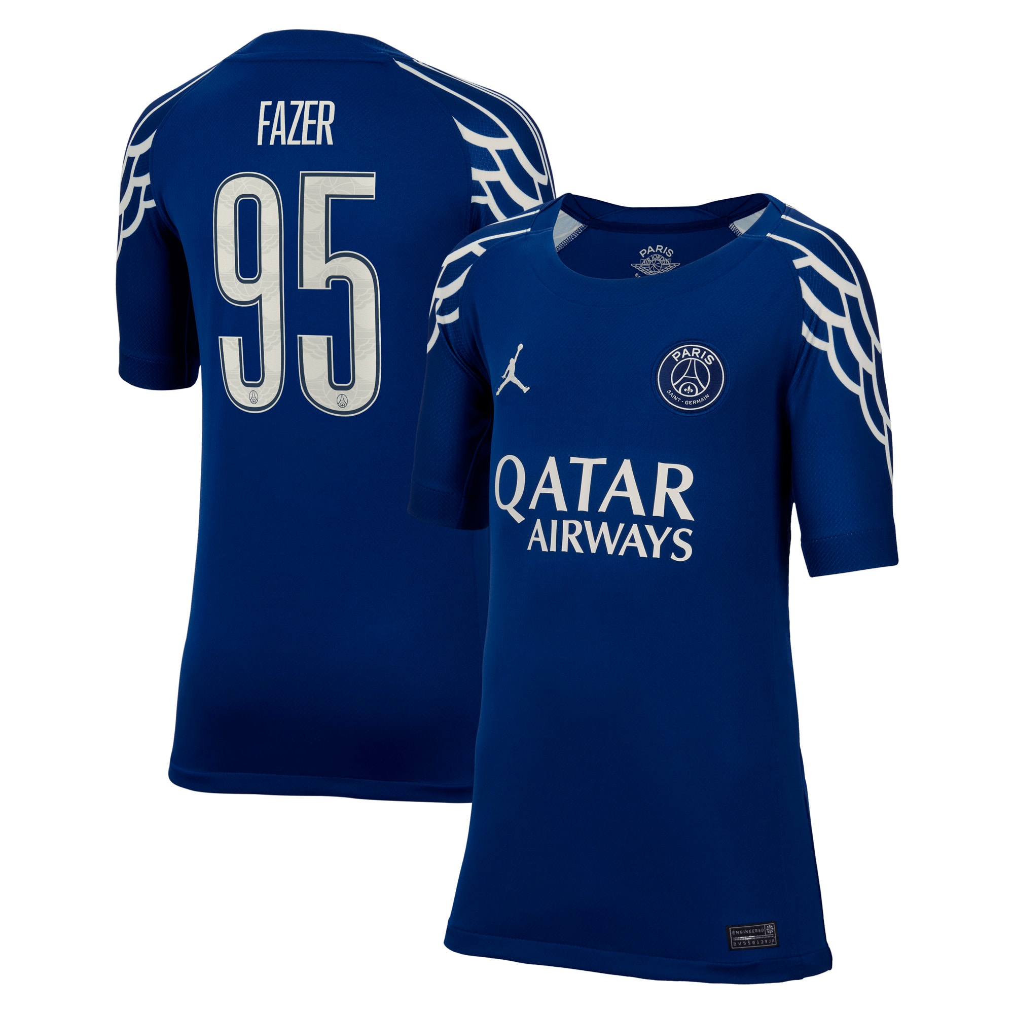 psg jordan fourth stadium shirt 2024-25 – kids with fazer 95 printing Kits Collection | Shop PSG Gear