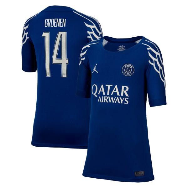 psg jordan fourth stadium shirt 2024-25 – kids with groenen 14 printing Kits Collection | Shop PSG Gear
