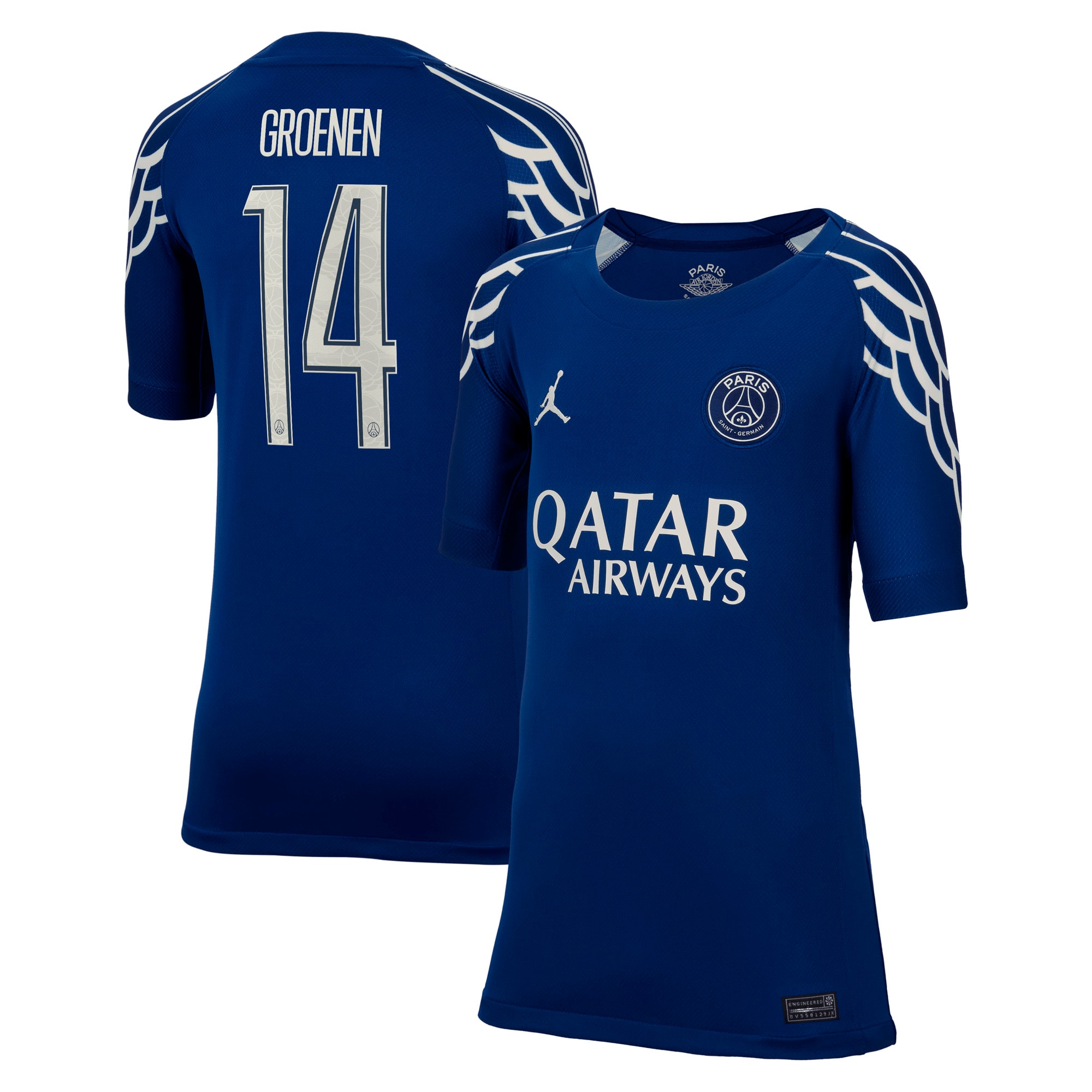 psg jordan fourth stadium shirt 2024-25 – kids with groenen 14 printing Kits Collection | Shop PSG Gear