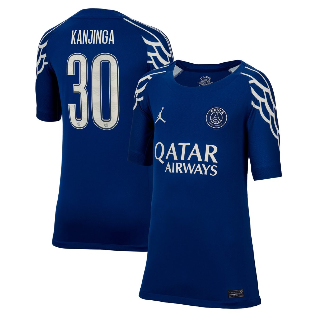 psg jordan fourth stadium shirt 2024-25 – kids with kanjinga 30 printing Kits Collection | Shop PSG Gear
