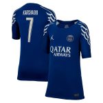psg jordan fourth stadium shirt 2024-25 – kids with karchaoui 7 printing Kits Collection | Shop PSG Gear
