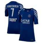 psg jordan fourth stadium shirt 2024-25 – kids with kvaratskhelia 7 printing Kits Collection | Shop PSG Gear