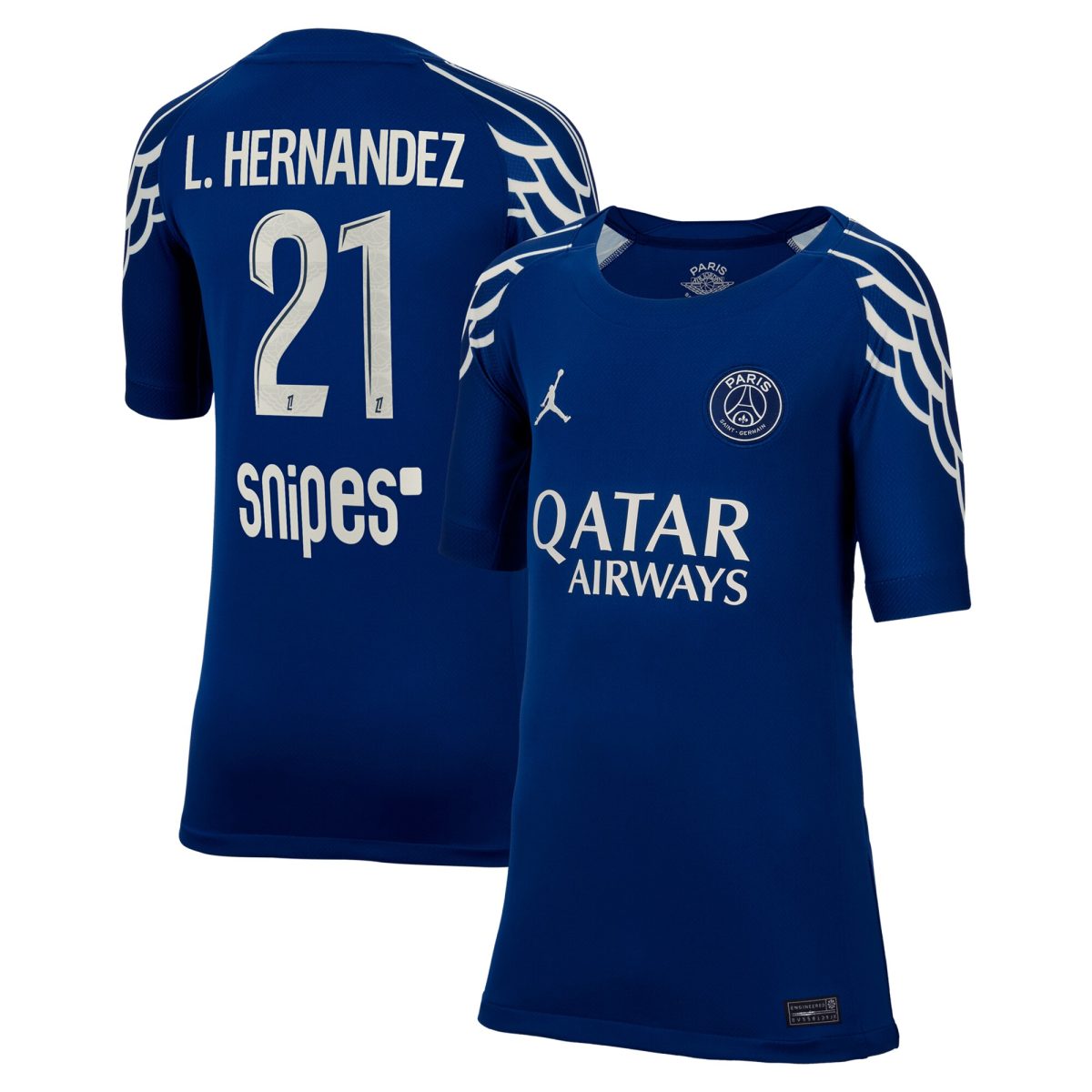 psg jordan fourth stadium shirt 2024-25 – kids with l.hernandez 21 printing Kits Collection | Shop PSG Gear