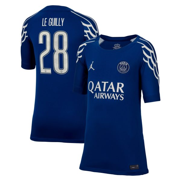 psg jordan fourth stadium shirt 2024-25 – kids with le guilly 28 printing Kits Collection | Shop PSG Gear