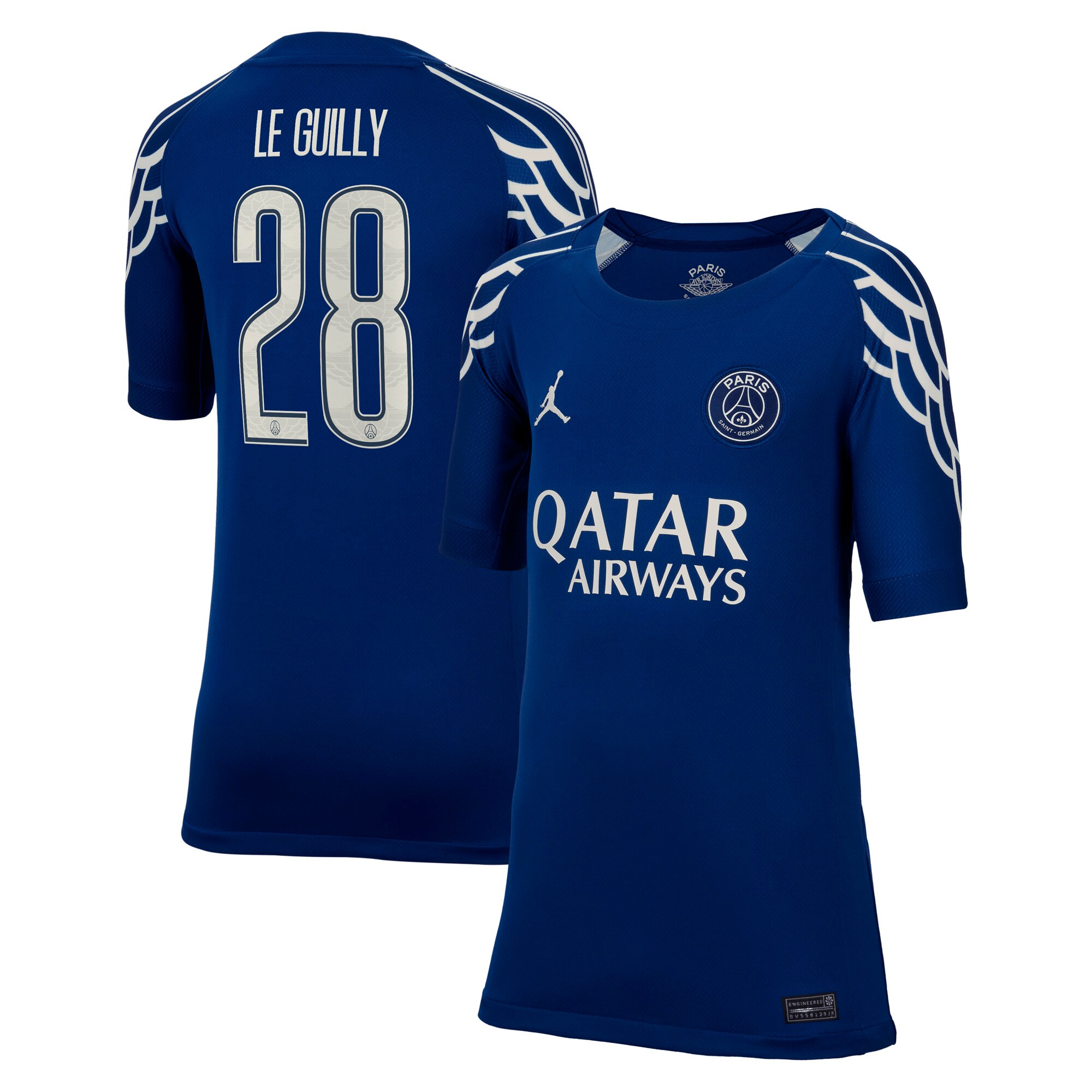 psg jordan fourth stadium shirt 2024-25 – kids with le guilly 28 printing Kits Collection | Shop PSG Gear
