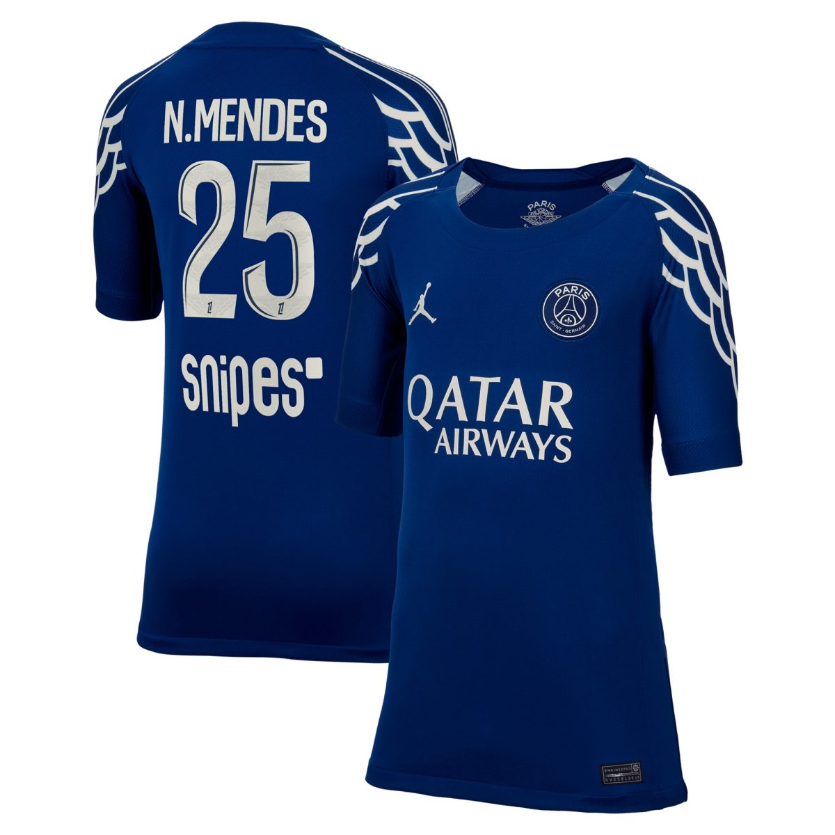 psg jordan fourth stadium shirt 2024-25 – kids with n.mendes 25 printing Kits Collection | Shop PSG Gear