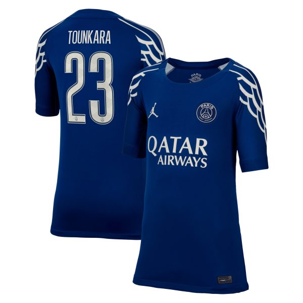 psg jordan fourth stadium shirt 2024-25 – kids with tounkara 23 printing Kits Collection | Shop PSG Gear