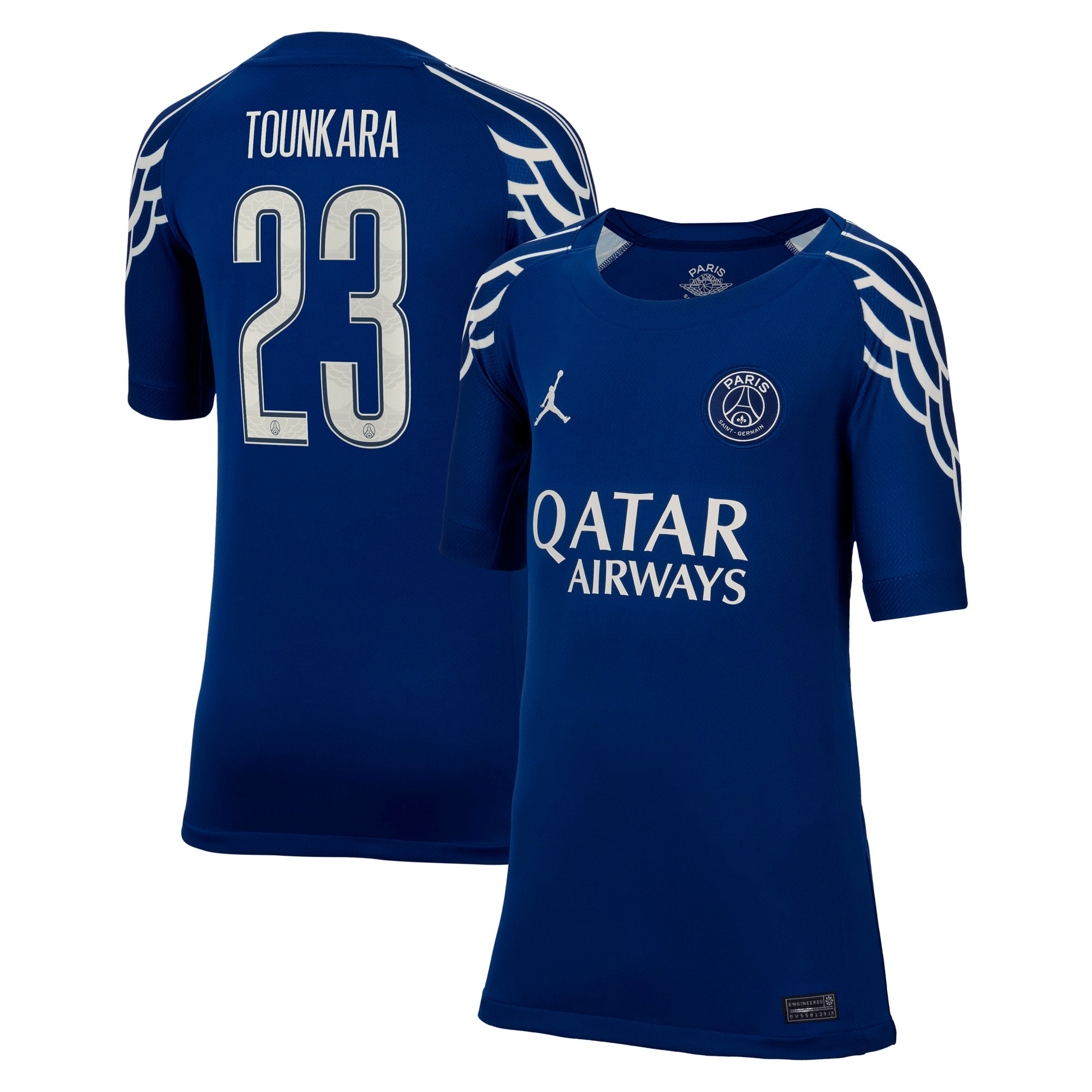 psg jordan fourth stadium shirt 2024-25 – kids with tounkara 23 printing Kits Collection | Shop PSG Gear