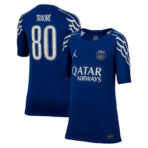 psg jordan fourth stadium shirt 2024-25 – kids with traore 80 printing Kits Collection | Shop PSG Gear