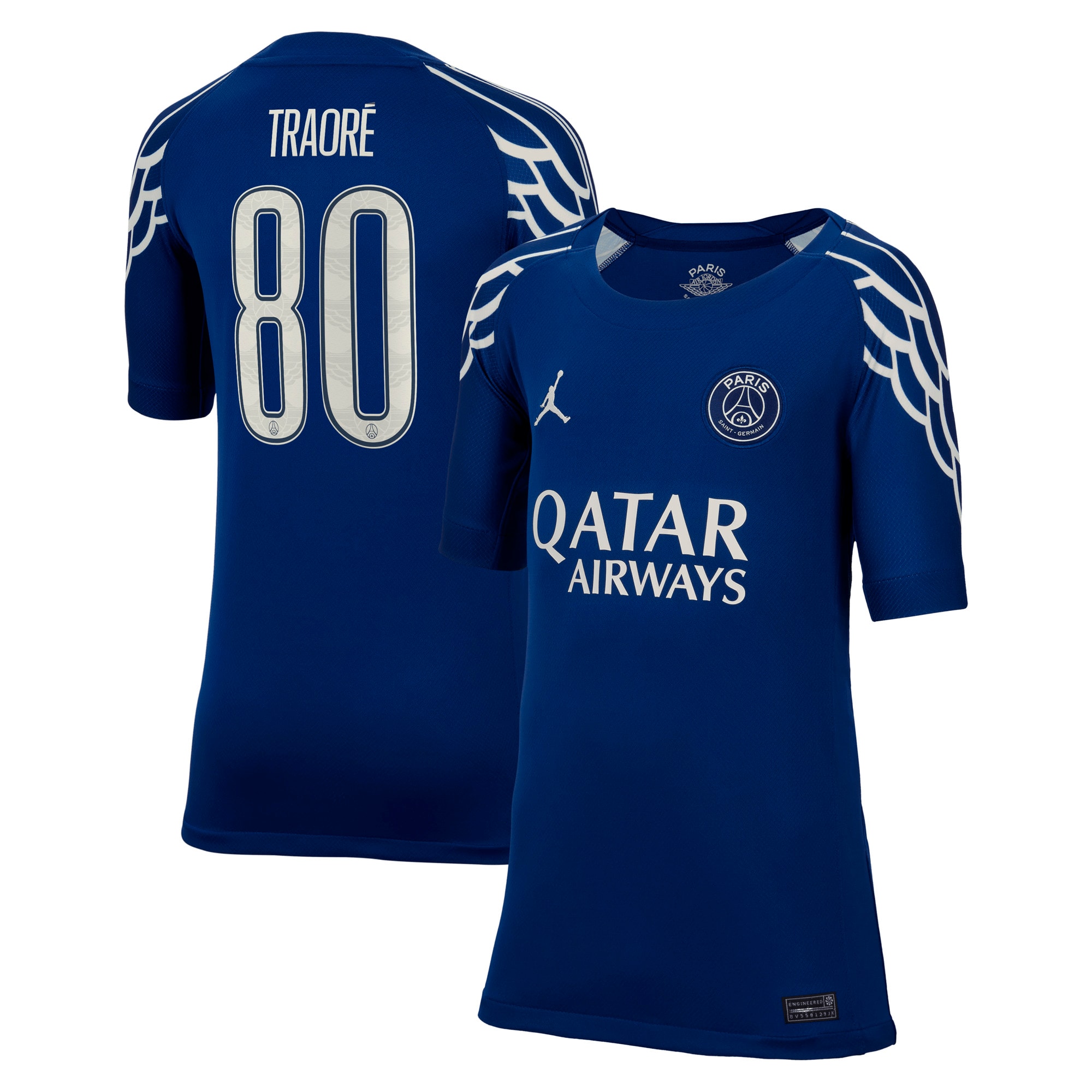 psg jordan fourth stadium shirt 2024-25 – kids with traore 80 printing Kits Collection | Shop PSG Gear