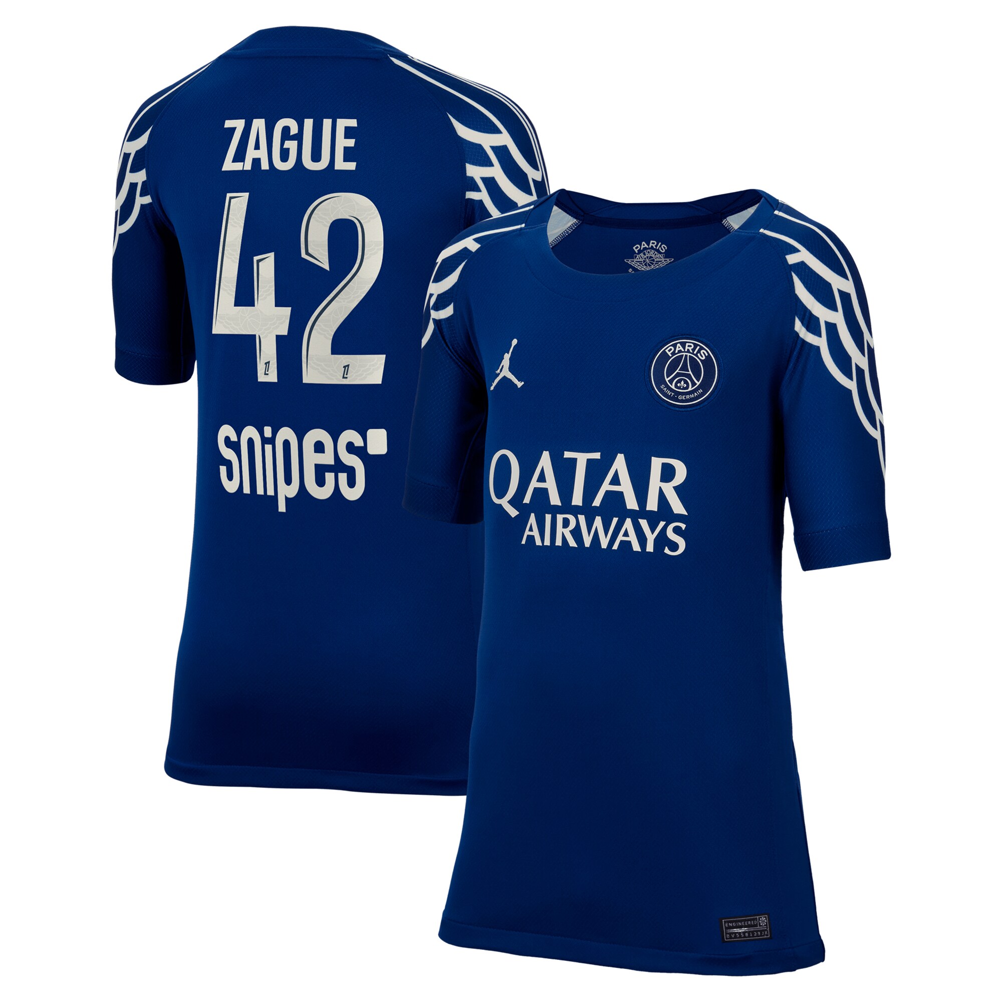 psg jordan fourth stadium shirt 2024-25 – kids with zague 42 printing Kits Collection | Shop PSG Gear