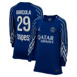 psg jordan fourth stadium shirt 2024-25 – long sleeve – kids with barcola 29 printing Kits Collection | Shop PSG Gear