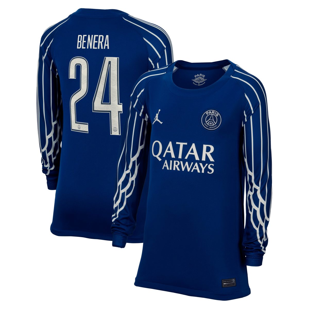 psg jordan fourth stadium shirt 2024-25 – long sleeve – kids with benera 24 printing Kits Collection | Shop PSG Gear