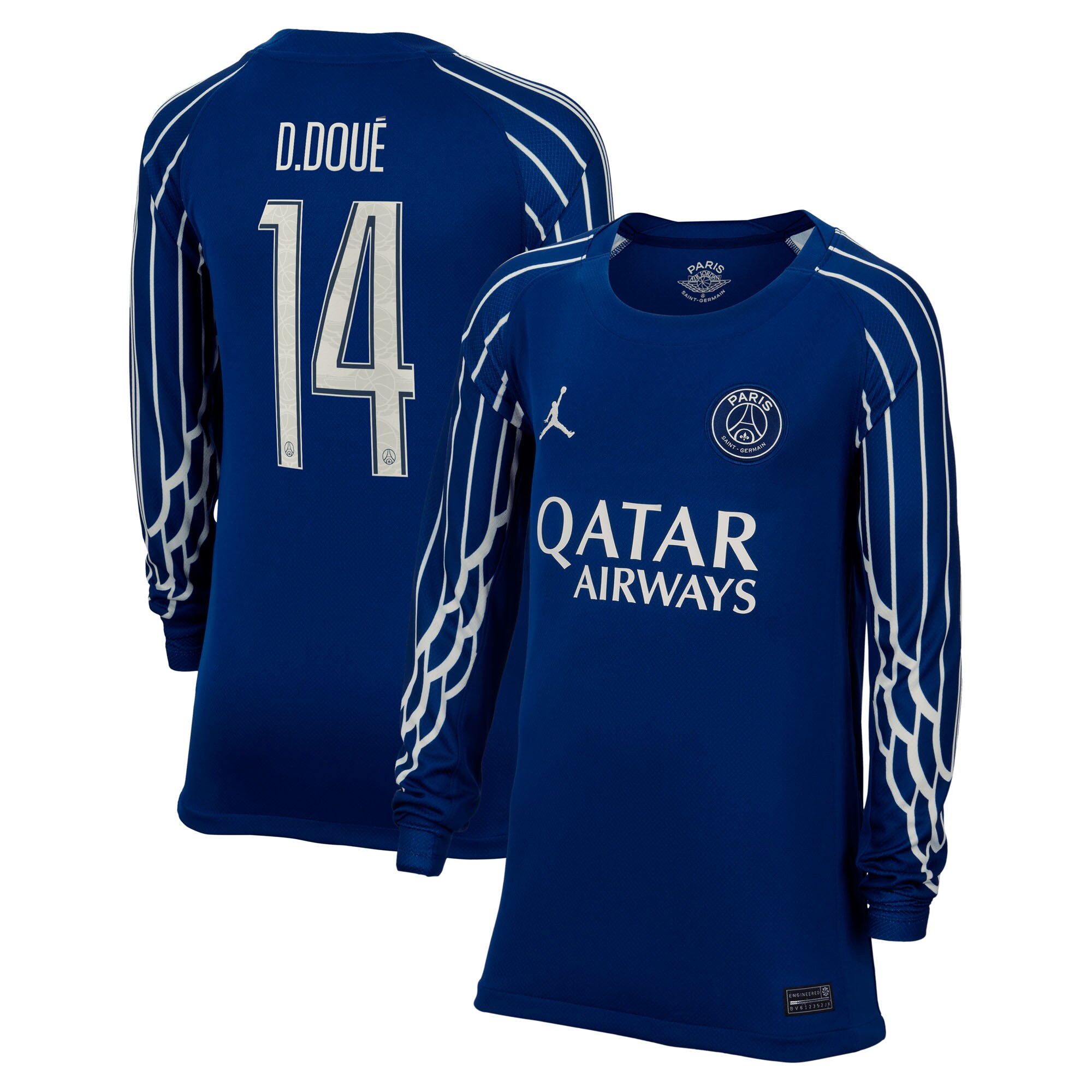 psg jordan fourth stadium shirt 2024-25 – long sleeve – kids with cup printing d.doue 14 Kits Collection | Shop PSG Gear
