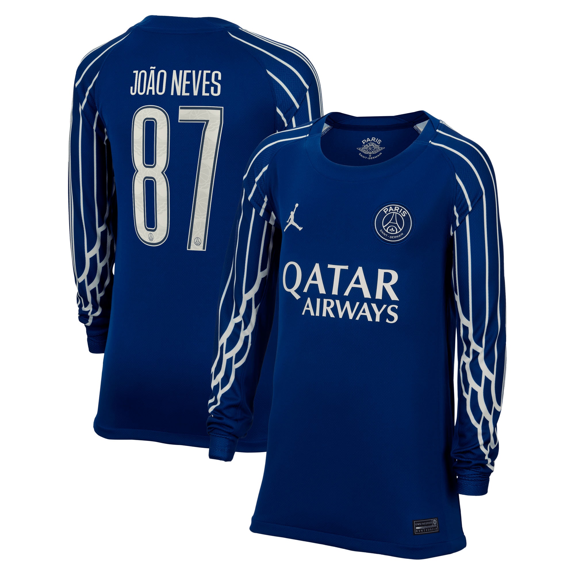 psg jordan fourth stadium shirt 2024-25 – long sleeve – kids with cup printing joao neves 87 Kits Collection | Shop PSG Gear
