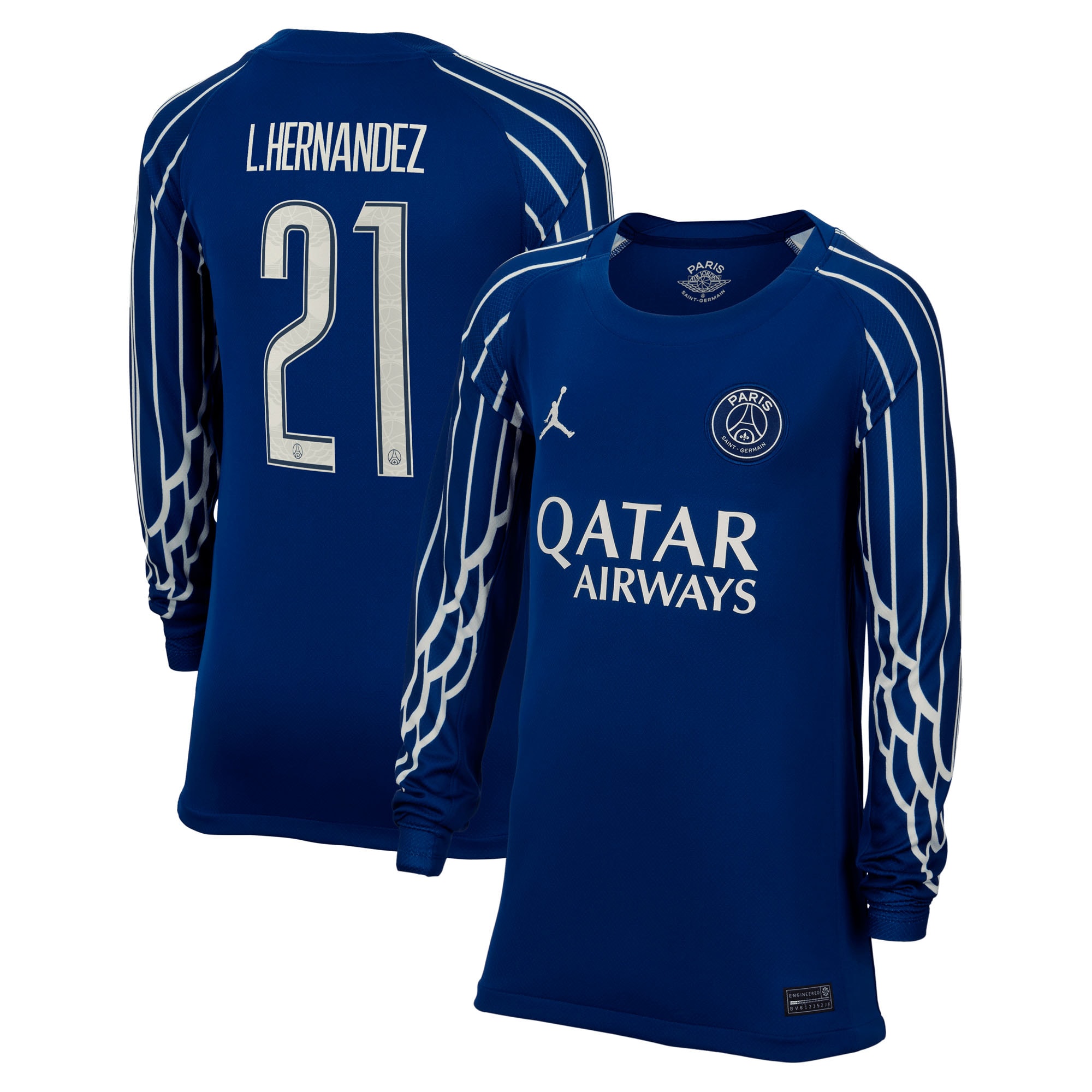 psg jordan fourth stadium shirt 2024-25 – long sleeve – kids with cup printing l.hernandez 21 Kits Collection | Shop PSG Gear