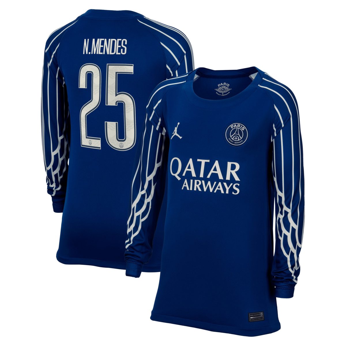 psg jordan fourth stadium shirt 2024-25 – long sleeve – kids with cup printing n.mendes 25 Kits Collection | Shop PSG Gear