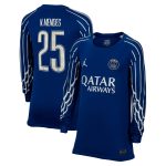 psg jordan fourth stadium shirt 2024-25 – long sleeve – kids with cup printing n.mendes 25 Kits Collection | Shop PSG Gear
