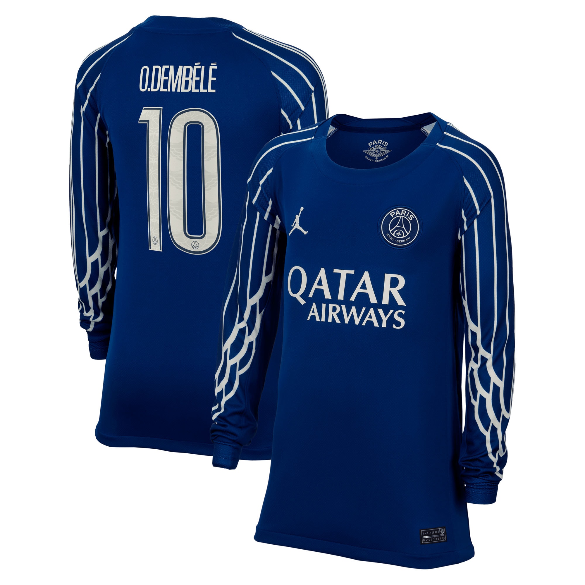 psg jordan fourth stadium shirt 2024-25 – long sleeve – kids with cup printing o.dembele 10 Kits Collection | Shop PSG Gear