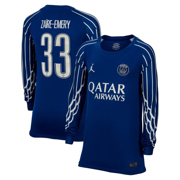 psg jordan fourth stadium shirt 2024-25 – long sleeve – kids with cup printing zaire-emery 33 Kits Collection | Shop PSG Gear