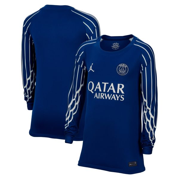 psg jordan fourth stadium shirt 2024-25 – long sleeve – kids with custom printing Kits Collection | Shop PSG Gear