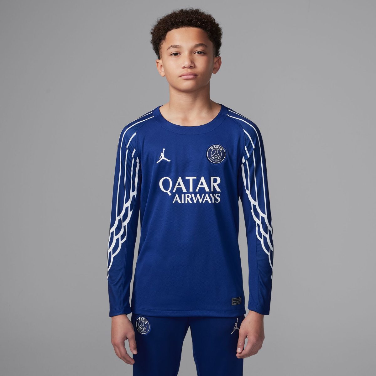 psg jordan fourth stadium shirt 2024-25 – long sleeve – kids with custom printing Kits Collection | Shop PSG Gear
